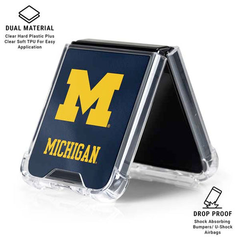 University of Michigan Blue Jersey Galaxy Z Flip6 Clear Case